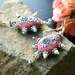 Pale Silvery freshwater pearl ,labradorite in sterling silver earrings - Floral Polymer Clay bead and crystals - The Falls of Uluru