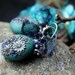 Lapiz Lazuli and Silver Keishi Pearl earrings sterling silver - Clay floral earrings -bali sterling silver and Titanium Mesh - Soaring High