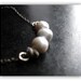 Platinum Pearl necklace, Bali links in Oxidised Sterling Necklace - Platinum Blondes