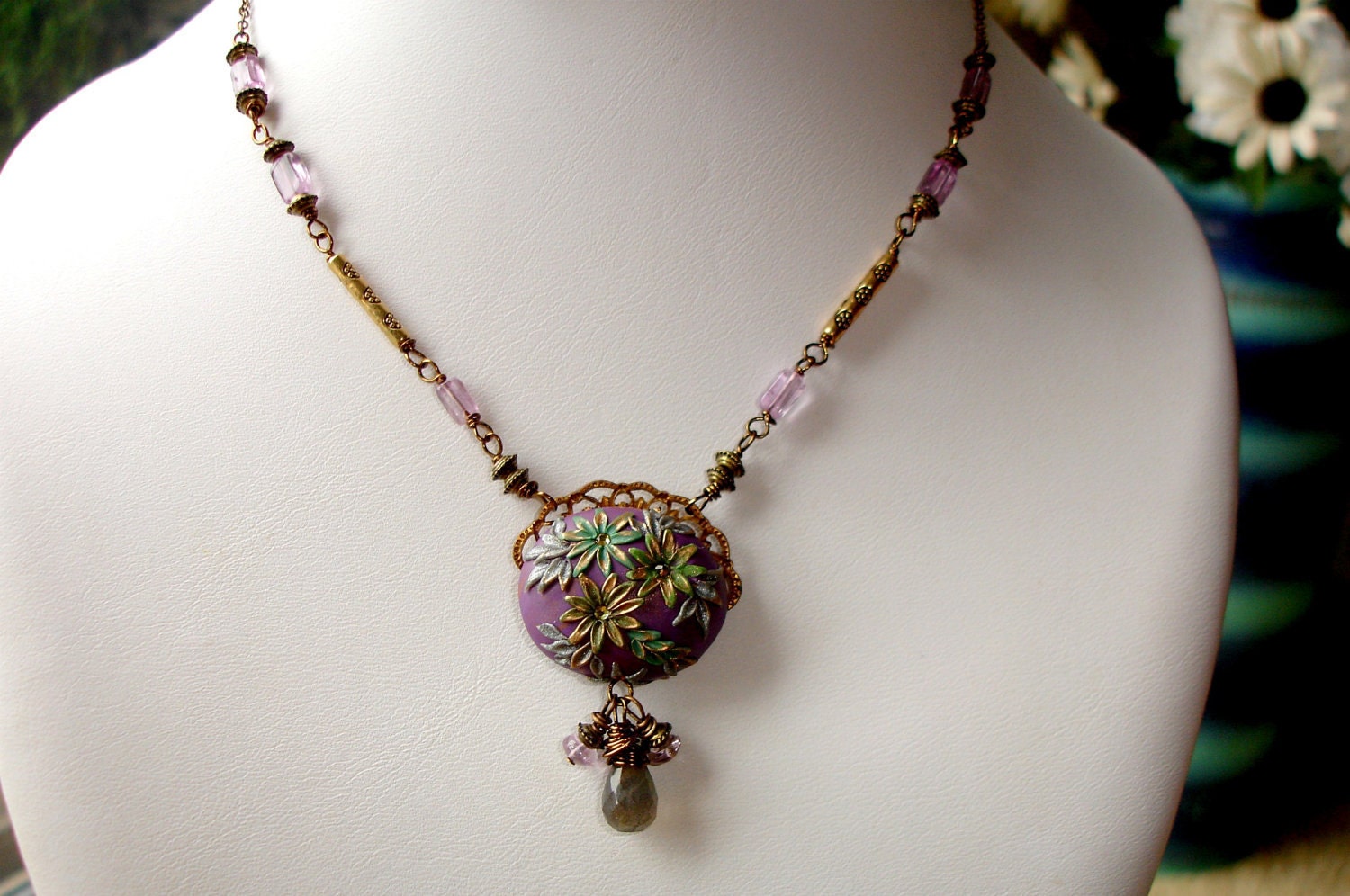 Lovely Amethyst and Labradorite Vintage Necklace by Peelirohini