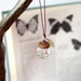 Small Crystal Oak Acorn Necklace with Pale Green Leaf