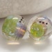 Feng Lampwork Beads - LIME RASPBERRY SPARKLE - handmade