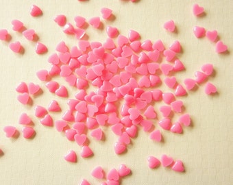 20 pcs Teeny Tiny Heart Cabochon (6mm) Dark Pink IK026