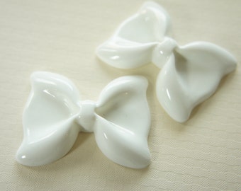 SALE 4 pcs Big Bow Cabochon (40mm53mm) White BW135
