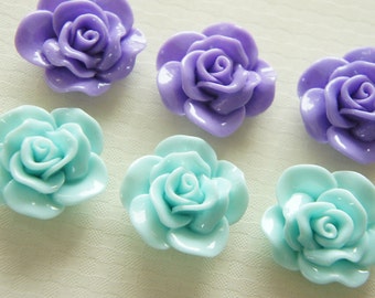 6 pcs Lovely Milky Color Rose Cabochon (27mm29mm) FL278 (((LAST)))