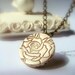 Pendant. Lace Texture in Ivory and Gold, Polymer clay Handmade Jewelry