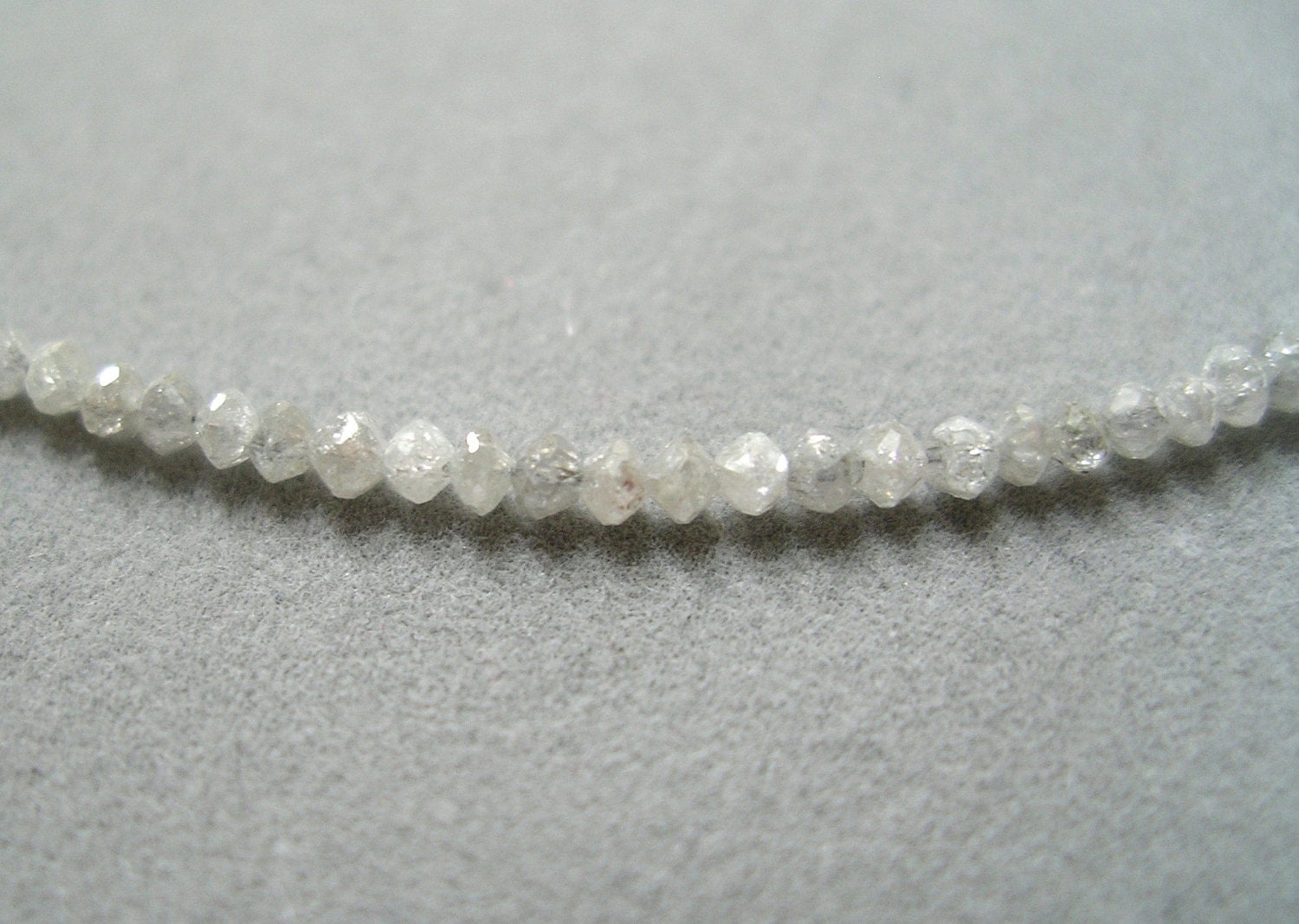 white diamond bead necklace by rockedjewelry