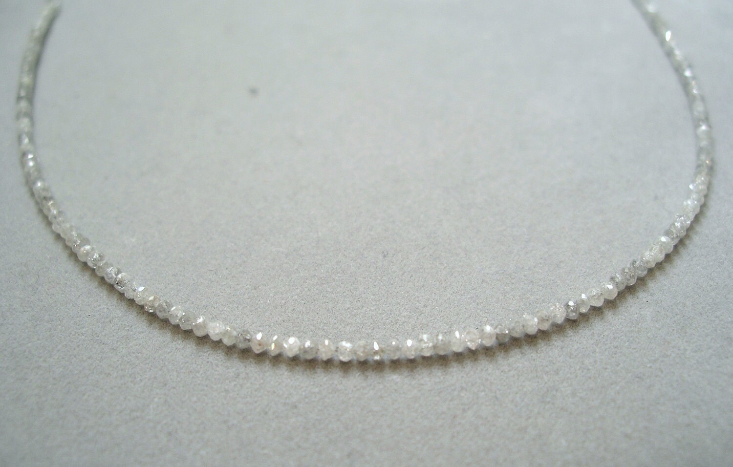 white diamond bead necklace by rockedjewelry