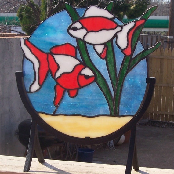 Decorative Goldfish D5 by TerrazaStainedGlass on Etsy