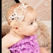 Beige/Tan Baby Headband - Infant Headband - Girl Headband - Glamour Stretch Headband - Photography Prop (D)