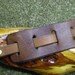 Java Brown 2 Tone Leather Cuff Bracelet with Brass Buckle Closure