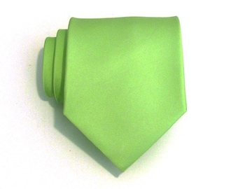 Mens Necktie Tie - Spring Green Silk Tie
