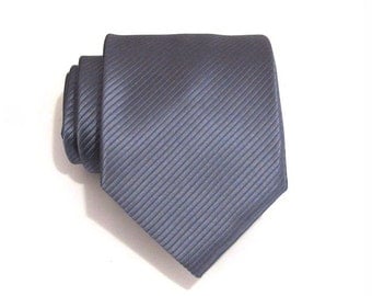 Mens Ties. Necktie Mens Tie - Gray Stripe Silk Tie