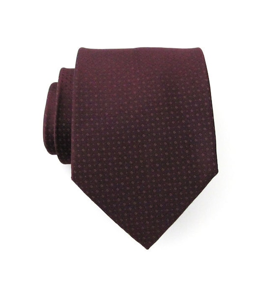 Mens Necktie Tie Dark Plum Silk Tie