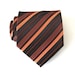 Mens Necktie Chocolate Brown Striped Silk Tie