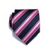 Mens Necktie Navy Blue Fuchsia and Black Striped Silk Tie