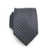 Mens Tie - Gray and White Striped Silk Necktie