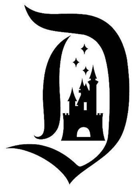 Download Disneyland letter D vinyl decal with castle in the center