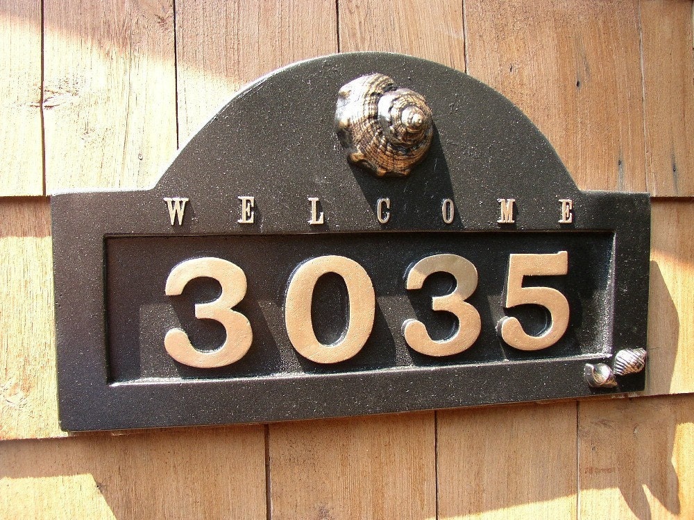 Seaside Cottage ADDRESS house numbers Black by