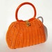 Vintage 50s 60s Lesco Lona Handbag Orange Wicker Basket Pocketbook Lucite Handle Purse