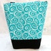 Insulated Lunch Bag - Michael Miller Turquoise & White Scrollwork