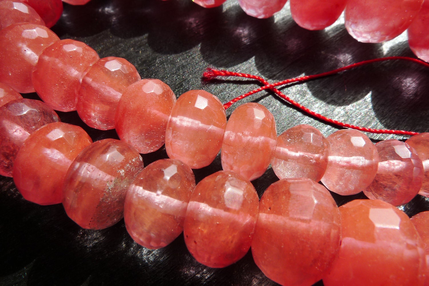 coral quartz beads by BrazilianRocks