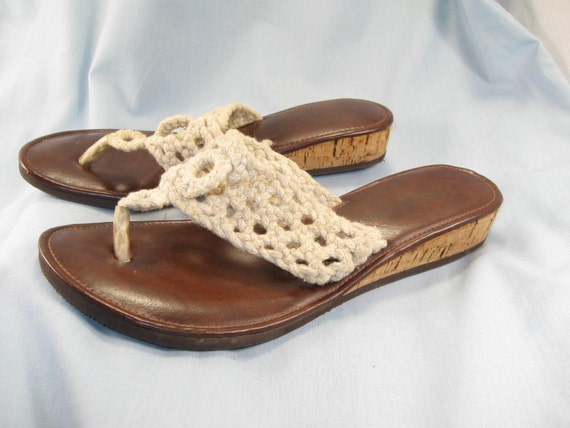 macrame wedge sandals