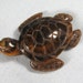 Vintage 80s Tiger Eye Carved Stone Tortoise Figurine