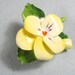 Vintage 60s Winton Square Porcelain Flower Brooch Jewelry NIB