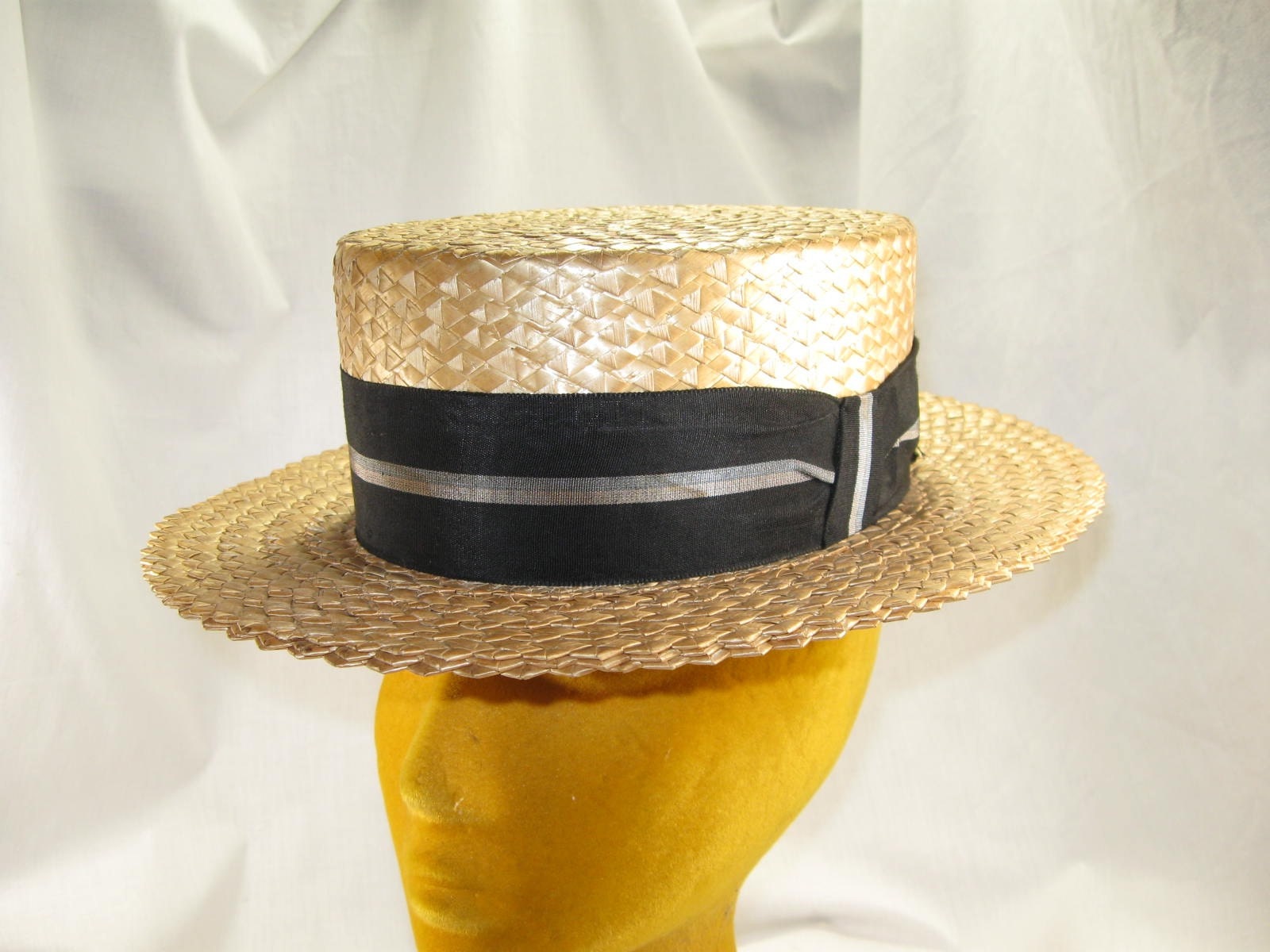 Vintage Straw Boater Quartet 40s 50s Hat