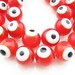 Full strand Glass beads- Eye Like- Red color -8mm (BeadG-003)
