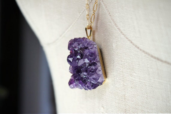 Amethyst Necklace Gold by mooreaseal on Etsy