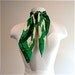 1960 silk Echo preppy stewardess style vintage kelly green and navy blue scarf