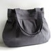 Last ONE Olive Grey Canvas Tote Bag pleated shoulder bag, everyday purse, shoulder bag, diaper bag, notebook book bag, school bag