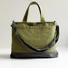 Last One - Worthy Bag in Olive Green with Grey, Unisex Laptop Bag, Messenger Bag, Organizer, Travel / Weekender / Men / Dad / Forest