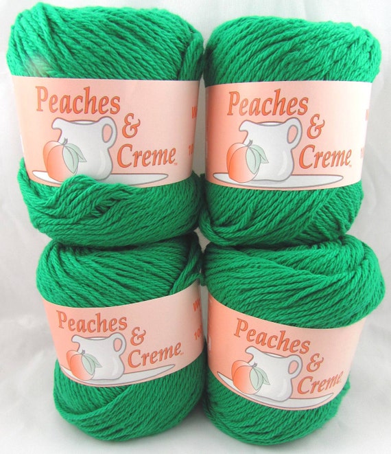 CHRISTMAS GREEN Peaches & Creme Yarn 4 Balls
