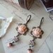 Grand Ballet Earrings III - Vintage Style Earrings with rose cabochons and peach coral beads