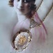 Vintage Upcycled Necklace - Boudoir Style - Intaglio Crystal Necklace - A Golden Dream Necklace (SD0221)