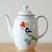 SECONDS SALE Large lovebird and spirograph teapot