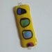 Mezuzah box - 3 1/2 worlds on yellow with klaf.