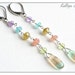 rainbow fluorite earrings multi gemstone sterling silver, colorful long dangle earrings, luxury jewelry, stone drops, delicate jewelry SALE