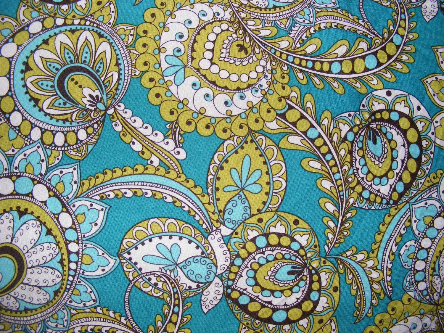 SALE Peacock Blue Paisley Vera Bradley Fabric ONE YARD EXTRA