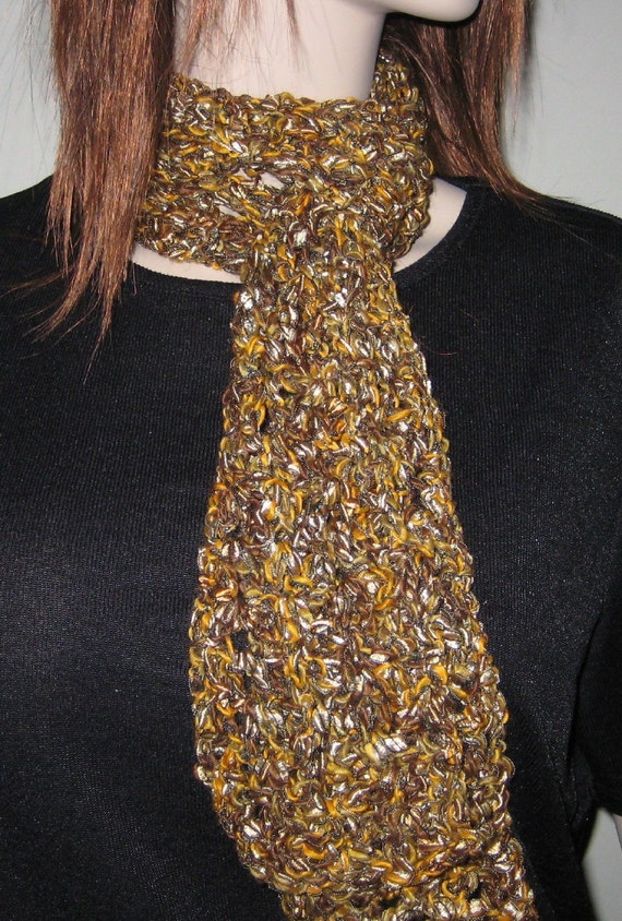 Crochet Ribbon Scarf by DeniseBlack on Etsy