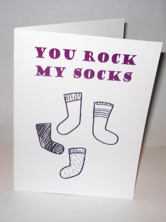 You Rock My Socks Card WITH MATCHING JUMBO by Stephasaurus2TheMax