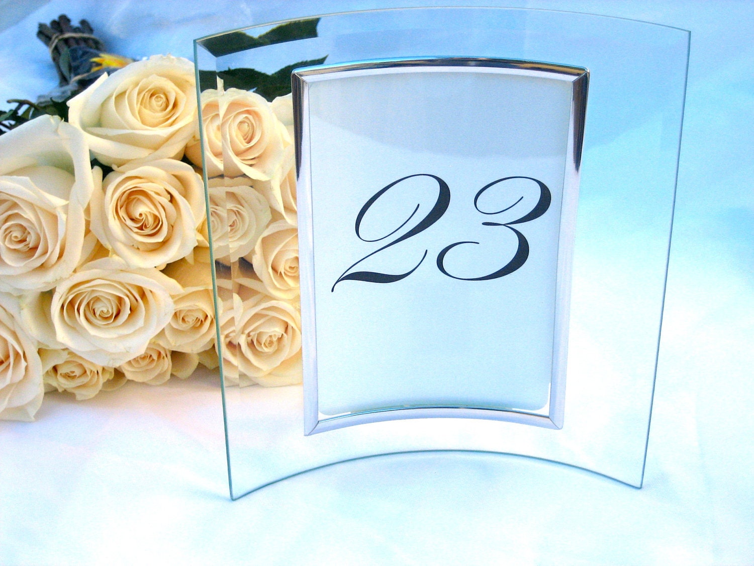 Framed 5 x 7 Glass Table Numbers Set of 20 Reserved for