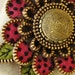 Felt and zipper flower brooch... pink
