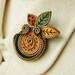 Felt and zipper leaf brooch