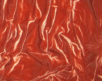 Iridescent PUMPKIN Silk Velvet Fabric - fat 1/4