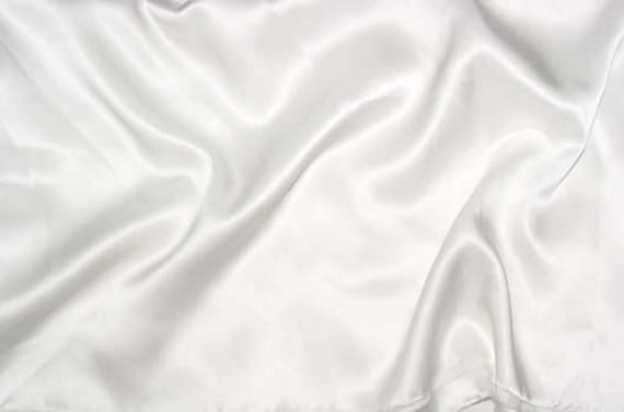 BRIGHT WHITE Silk Charmeuse Fabric remnant