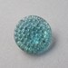 Vintage Glass Button - Pebble Finish Mercury Back - Aqua